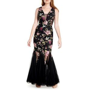 NWT $398 Selena Semisheer Panel Gown DRESS THE POPULATION
